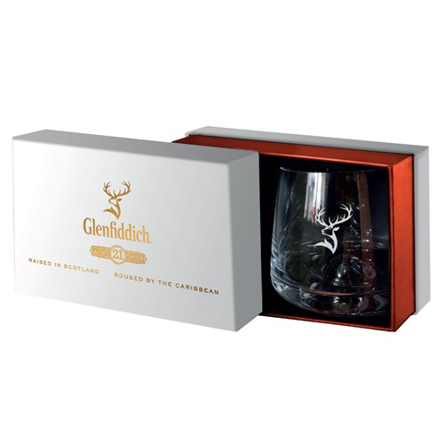 2 Glenfiddich Whisky Tumblers Gift boxed - Next Day Delivery